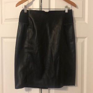 Black vegan leather skirt